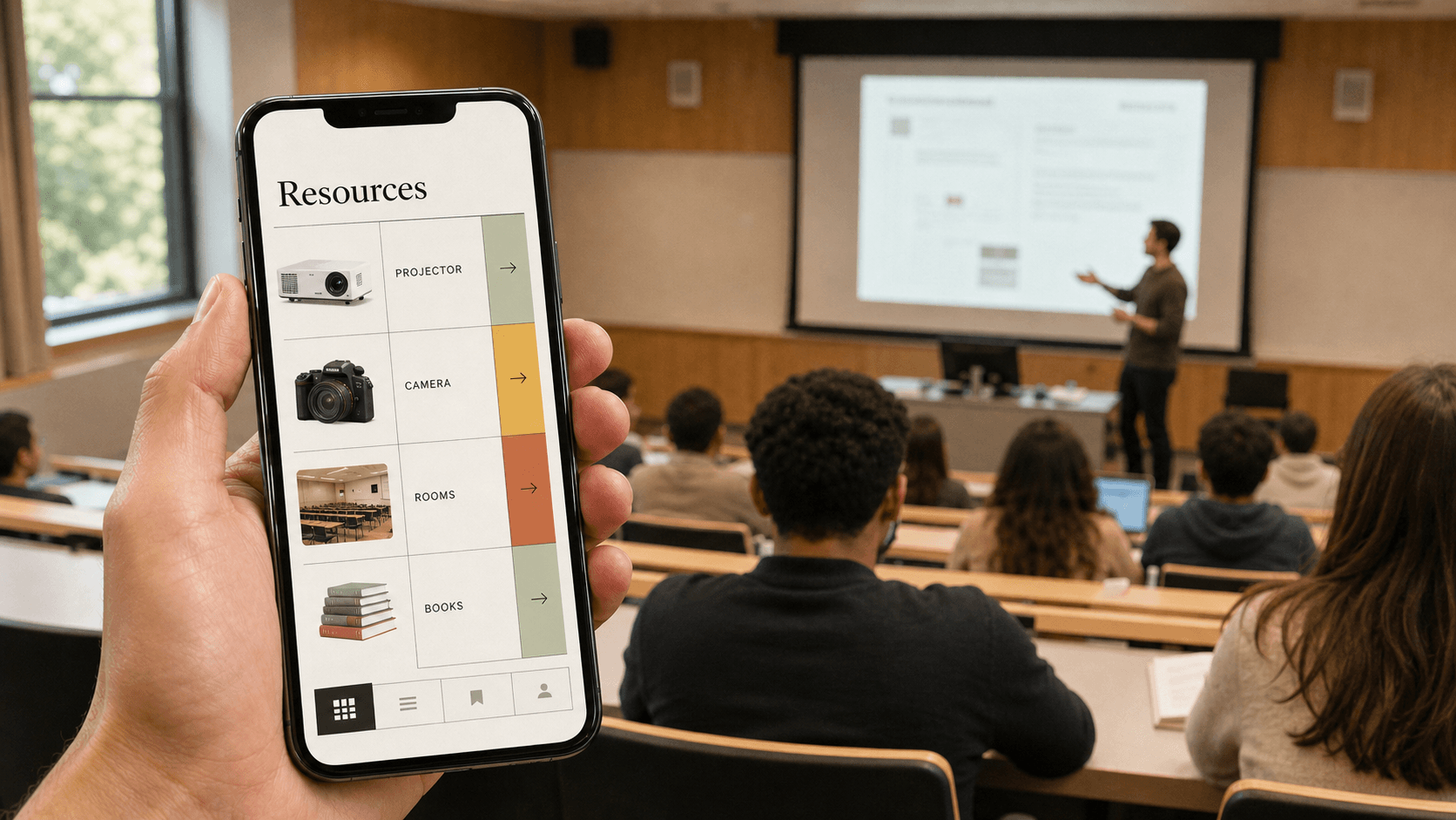 ResourceHive being used in a university lecture hall